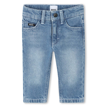 BOSS Jeans de mezclilla para bebe color azul claro